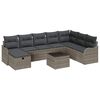 vidaXL Set Divano da Giardino 9 pz Grigio polyrattan