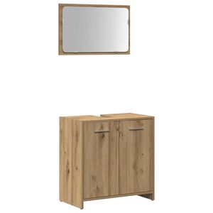 vidaXL Mobile da Bagno con Specchio Rovere Artigianale Truciolato