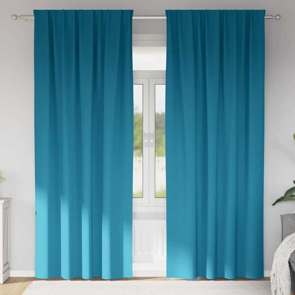 vidaXL Tende Blackout con Anelli 2 pcs Turchese 260 x 140 cm