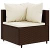 vidaXL Set Divani da Giardino 8 pz con Cuscini in Polyrattan Marrone