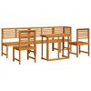 vidaXL Set Bistro da Giardino 6 pcs Marrone Legno di Acacia Massello