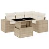 vidaXL Set Divano da Giardino 5 pz con Cuscini Beige in Polyrattan