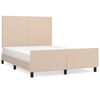 vidaXL Giroletto con Testiera Cappuccino 140x190 cm in Similpelle