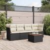 vidaXL Set Divani da Giardino 5 pz con Cuscini in Polyrattan Nero
