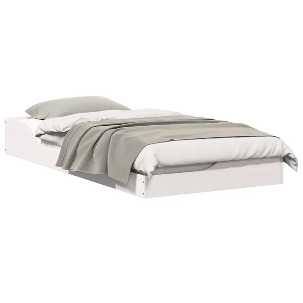 vidaXL Struttura letto a terra Bianco 75 x 190 cm