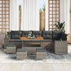vidaXL Set Divano da Giardino 10 pcs Grigio polyrattan