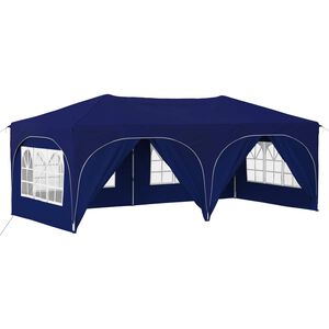 vidaXL Tenda per feste a pop-up 575 x 288 x 245 cm Blu Tessuto Oxford