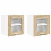 vidaXL Armadio pensile 2 pz Rovere Sonoma Legno ingegnerizzato