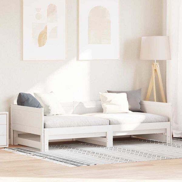 vidaXL Letto Giorno Estraibile Bianco 203,5 x 184 x 56,5 cm