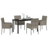 vidaXL Set da Pranzo per Giardino con cuscino 5 pcs Grigio polyrattan