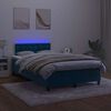 vidaXL Letto a Molle con Materasso e LED Blu Scuro 120x200cm