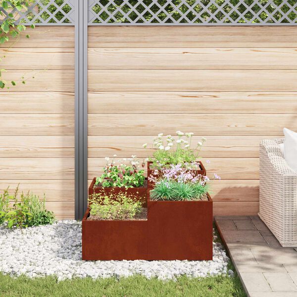 vidaXL Vaso da giardino Ruggine 100 x 100 x 48 cm