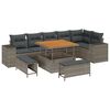 vidaXL Set Divano da Giardino 9 pcs Grigio polyrattan