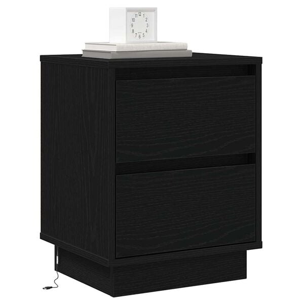 vidaXL Armadio da Notte con cassetto Rovere Nero 39 x 34,5 x 50 cm