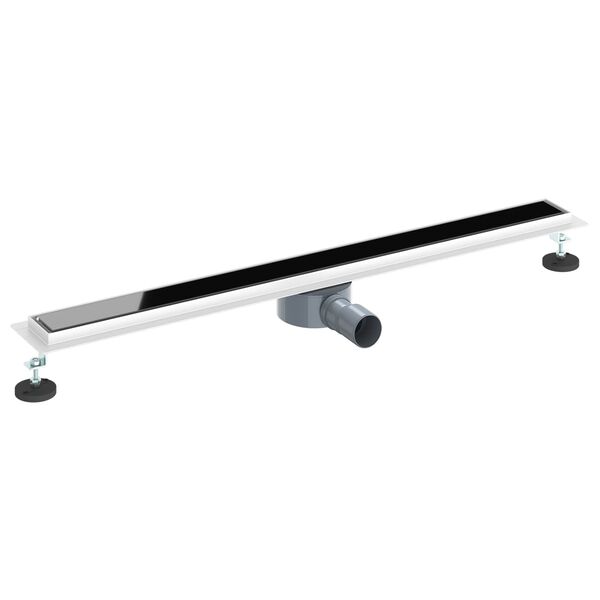 vidaXL Scarico doccia con copertura in vetro e sifone a 360&deg; 90 cm