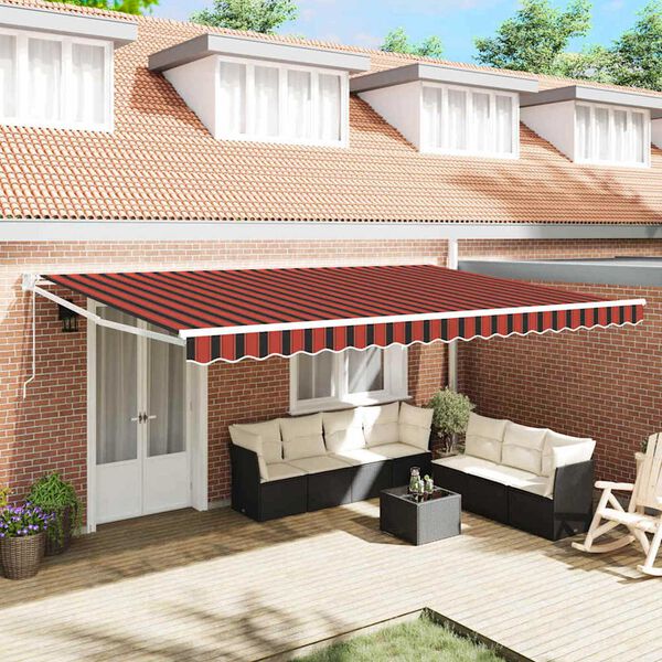 vidaXL Tenda da Sole Arancione e Marrone 500 x 300 x 165 cm