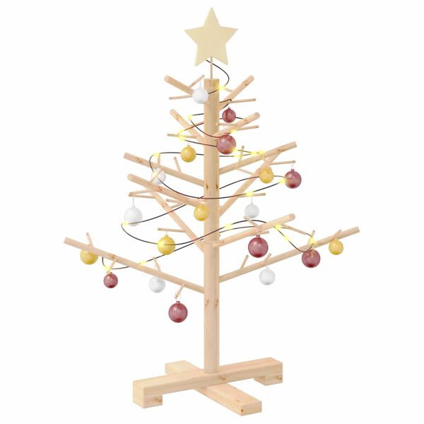 vidaXL Albero di Natale in legno Naturale 75 cm Legno di pino massello
