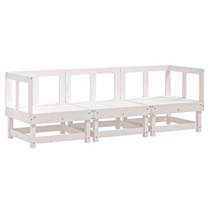 vidaXL Set Salotto da Giardino 3 pz Bianco in Legno Massello di Pino