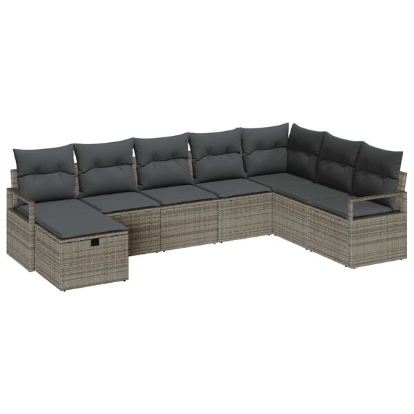 vidaXL Set di divani con cuscino 5 pcs polyrattan