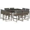 vidaXL Set da Pranzo da Giardino 9 pz con Cuscini in Polyrattan Grigio