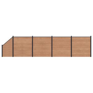 vidaXL Pannello di Recinzione 5 pcs WPC e Alluminio Marrone