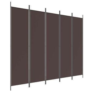 vidaXL Divisorio a 5 Pannelli Marrone 250x200 cm in Tessuto