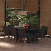 vidaXL Set da Pranzo da Giardino 9 pz in Polyrattan Nero