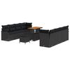 vidaXL Set Divano da Giardino 11 pz Nero polyrattan