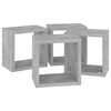 vidaXL Mensole Parete a Cubo 4 pz Grigio Cemento 22x15x22 cm