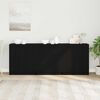 vidaXL Credenza 3 pcs Rovere Nero 180 x 30 x 70 cm Legno multistrato