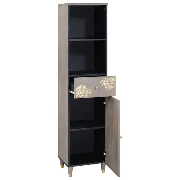 vidaXL Credenza Grigio 38 x 33 x 160 cm Legno di mango massello