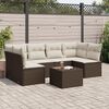 vidaXL Set Divani da Giardino 7 pz con Cuscini Marrone in Polyrattan