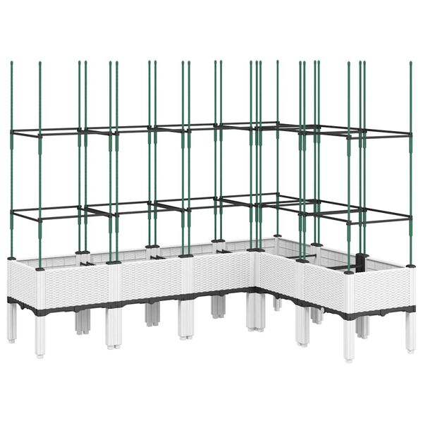 vidaXL Fioriera da Giardino con Graticcio Bianco 160x120x142,5cm in PP