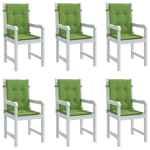 vidaXL Cuscini Sedia Schiena Bassa 6 pz Verde M&eacute;lange 100x50x4 Tessuto