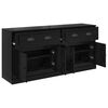 vidaXL Sideboards con cassetto 2 pcs Rovere Nero 70 x 35,5 x 67,5 cm