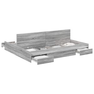vidaXL Struttura letto con contenitore Grigio Sonoma 200 x 200 cm