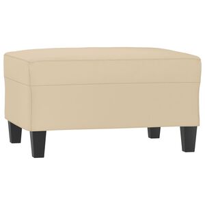 vidaXL Poggiapiedi Crema 70x55x41 cm in Tessuto Microfibra