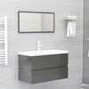 vidaXL Set Mobili da Bagno 2 pz Grigio Lucido in Legno Multistrato