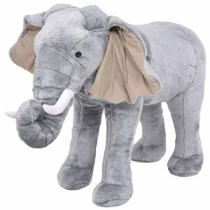 vidaXL Elefante in Peluche in Piedi Grigio XXL