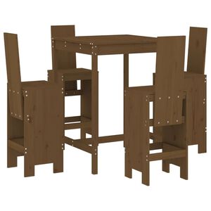 vidaXL Set Bar da Giardino 5 pz ambra in Legno Massello di Pino