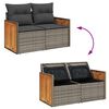 vidaXL Set Divano da Giardino 6pz con Cuscini Grigio Polyrattan Acacia