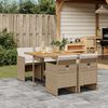 vidaXL Set da Pranzo da Giardino 5 pz con Cuscini Beige in Polyrattan