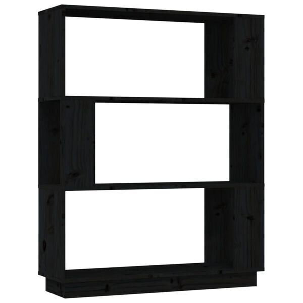 vidaXL Libreria/Divisorio Nero 80x25x101 cm in Legno Massello di Pino