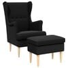 vidaXL Poltrona con Ottomano 2 pz Nero Boucl&eacute;