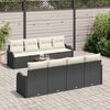 vidaXL Set Divano da Giardino 9 pcs Nero e Crema polyrattan