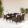 vidaXL Set da Pranzo da Giardino 5pz con Cuscini in Polyrattan Marrone