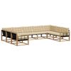 vidaXL Set di divani da esterno 9 pz 9-Posti Bianco e Beige
