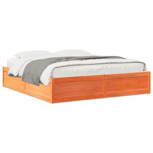 vidaXL Letto senza Materasso Marrone Cera 200x200 cm in Legno di Pino