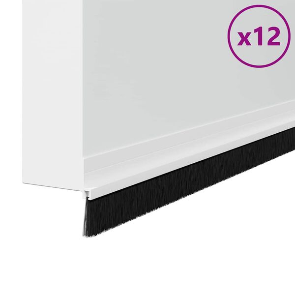 vidaXL Spazzole per porte autoadesive 12 pcs Bianco 100 cm
