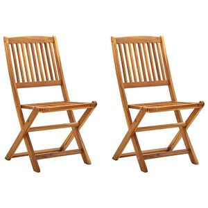 vidaXL Sedie pieghevoli, 2 pezzi, in legno massello di acacia